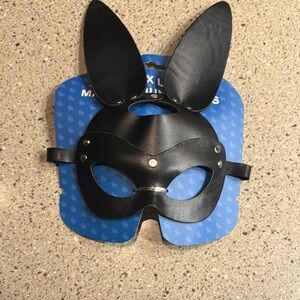 Black faux leather  Bunny Mask  Costume